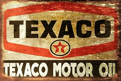 £9 • Buy Texaco Motor Oil Advert Vintage Style Retro Metal Plaque Sign, Garage, Shed, Car