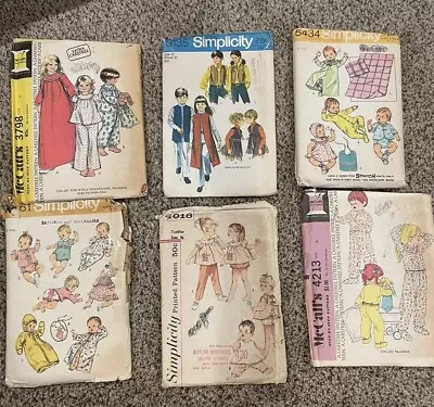 Vtg. Lot Of 6 - Sewing Patterns For Toddler/Child McCall's Simplicity 60’s 70’s • $18