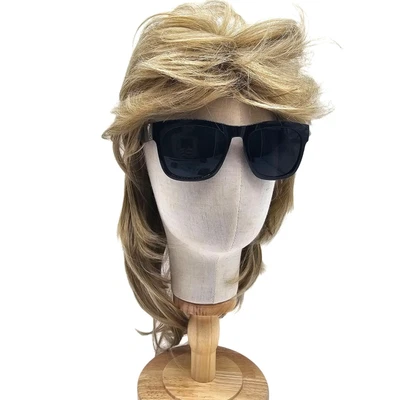 $16.99 • Buy Blonde Mullet Adult Wig W/ Sunglasses Tiger King Redneck 80's Joe Dirt Costume