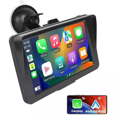 7 Inch Portable Car Stereo Radio Wireless Apple Carplay Android Auto MP5 Player • £45.99