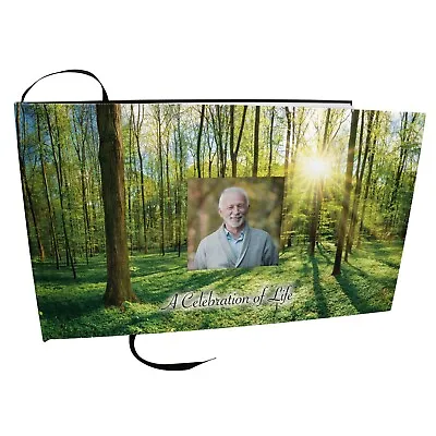 Emerald Forest Funeral Guest Book Memorial Guest Book • $39.95