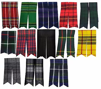 Scottish Kilt Sock Flashes Various Tartans/Highland Kilt Hose Flashes Pointed • $13.94