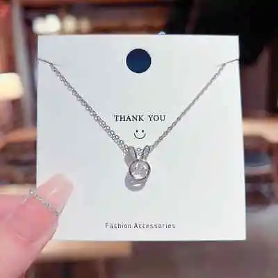 Stainless Steel Cute Bunny Pendant Necklace For Women Fashion Rabbit Jewelry • $2.19