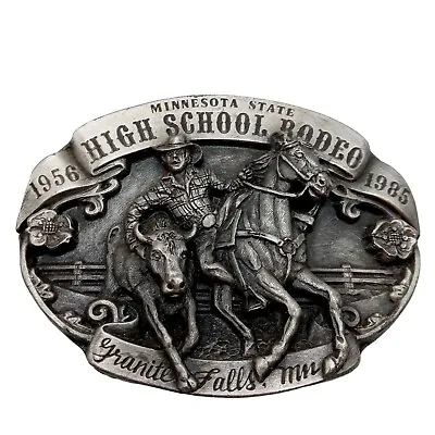 High School Rodeo Belt Buckle Minnesota 1985 Steer Wresting MN State Cowboy West • $55.99