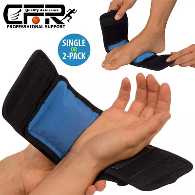 Reusable Gel Ice Pack Therapy Strap Wrap Hand Foot Wrist Elbow Relief Hot Cold • £12.19