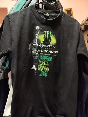 Monster Energy Supercross FIM World Championship Double Sided TShirt SMl( N760) • $16
