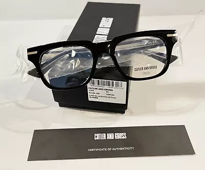 CUTLER AND GROSS CGOP-1355 01 Black Squared Thick Eyeglasses 53mm Handmade Mens • $198