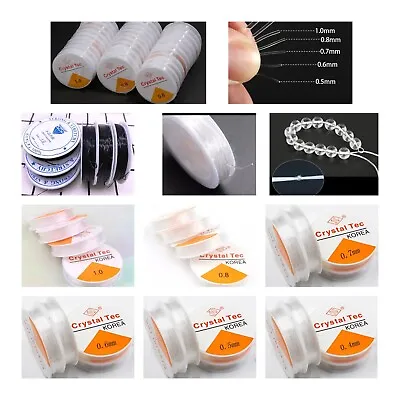 Stretchy Elastic Cord Clear Round For Beading Necklaces Bracelet Spool 0.5mm 1mm • £1.89