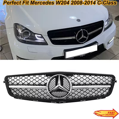 For Mercedes Benz 2008-2014 W204 C Class AMG Style Front Upper Grille Grill Star • $57.76