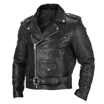 Men PU Leather Jacket Spring Autumn Long Sleeve Motorcycle Leather Coat Outwear • $46.39