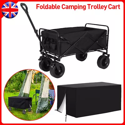 Foldable Outdoor Garden Beach Camping Trolley Cart 4 Wheels + Waterproof Cover • £44.99