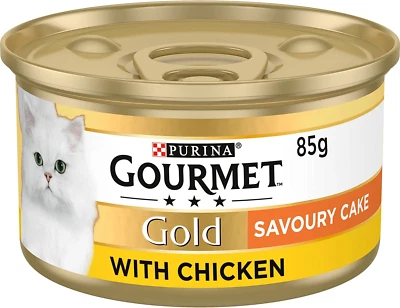 £11.20 • Buy Gourmet Gold Tinned Cat Food Savoury Cake Chicken 85 G Pack Of 12