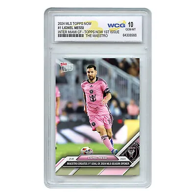 2024 MLS Topps Now LIONEL MESSI * 1st Issue * Miami Soccer Card #1 - GEM-MINT 10 • $19.95