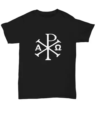 $23.99 • Buy Christianity Shirt - Chi Rho Alpha Omega Jesus Christ Christogram Symbol Gift