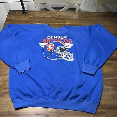 Vintage Trench USA Denver Broncos Crewneck Sweatshirt Size XL Classic Logo • $29.99