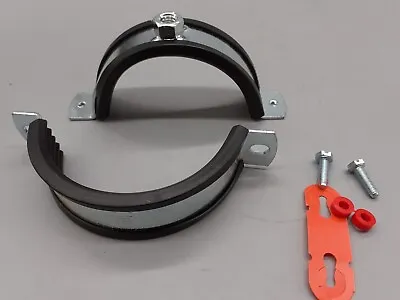 110mm Soil Pipe Clips Clamps Brackets Lined M10 HDPE Anti Vibration Set Of 2 • £11