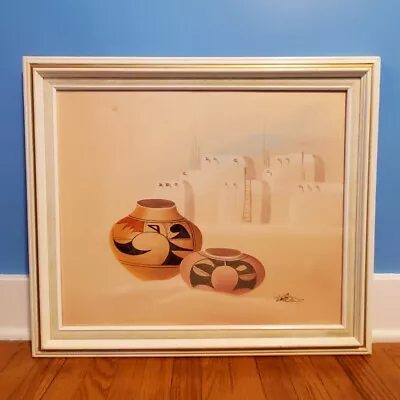 Original Myung Mario Jung Painting On Canvas Southwest Pottery 24x20 - Signed • $65