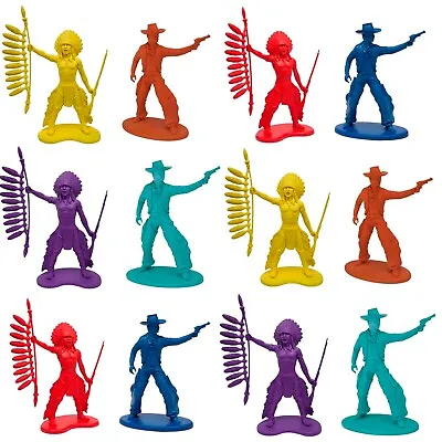 Vintage Cowboys & Indians Party Pack - 36 Edible Cup Cake Toppers Decorations • £5.99