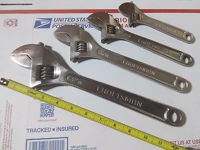 Vintage Craftsman Tools 6” 8  10  12  Adjustable Wrench Set Made In USA   • $29.95
