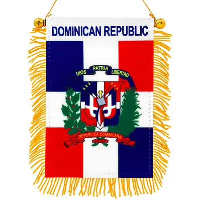 Anley 4  X 6  The Dominican Republic Fringy Window Hanging Flag Mini Flag Banner • $6.79