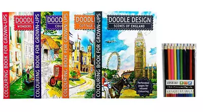 4x A4 Adults Colouring Book Book World Of Art Doodle Design  Anti Stress Therapy • $20.55