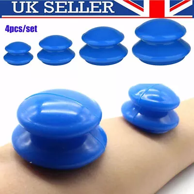 Pack Of 4 Chinese Acupuncture Rubber Cupping Vacuum Massage Cellulite Therapy UK • £12.83