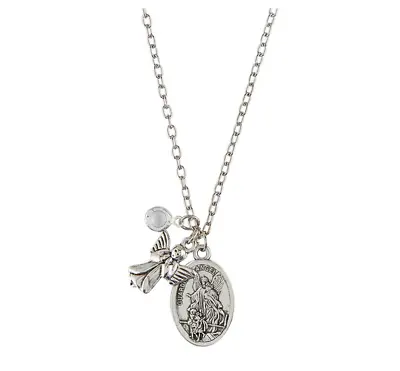 Guardian Angel Devotional Medal And Charm Pendant Necklace Catholic Child Kid • $9.99