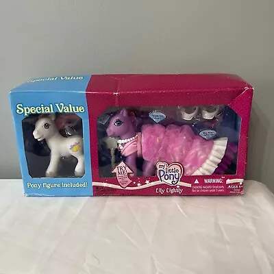 2006 My Little Pony G3 LILY LIGHTLY Purple Unicorn With LULABELLE IN BOX • $29.99