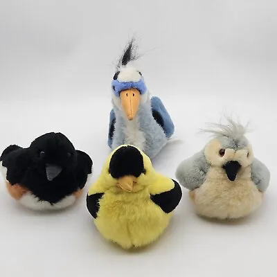 K & M INTERNATIONAL PLUSH BIRDS SET OF 4 Including Heron *No Sounds* • $19.99