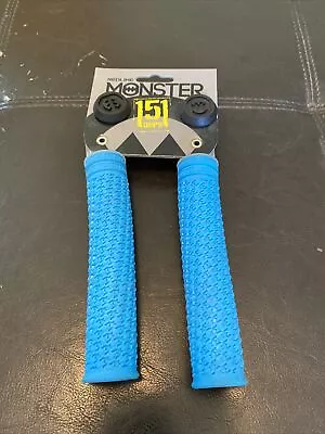 Redline Monster 151mm Flangeless Grips With Plugs Light Blue • $9.95