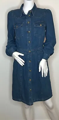 £16 • Buy Warehouse Ladies Denim Shirt Dress, Size 10, Blue, New Rrp £42