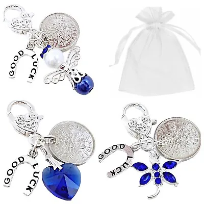£2.95 • Buy SOMETHING BLUE, CLIP ON CHARM, BRIDE WEDDING Gift LUCKY SIXPENCE, CHOICE 