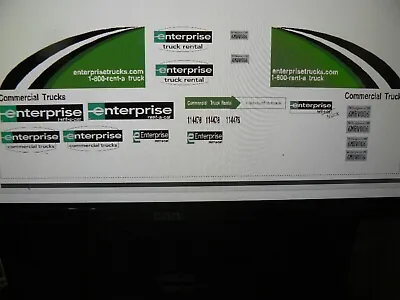 Rental Leasing Truck Decals (Enterprise) 1:18 Scale • $14.97