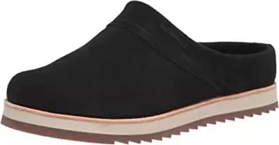 MERRELL WOMEN'S JUNO SLIDE SUEDE FLAT CLOG ACTIVE FOOTBED Sz 7.5 BLACK J002172 • $85