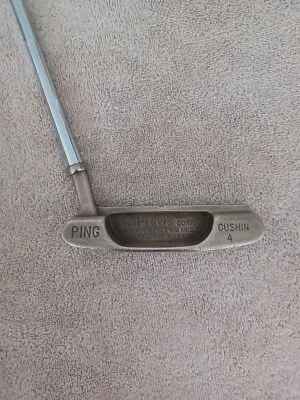 TZ GOLF - VINTAGE RARE Ping CUSHIN 4 MNG BRZ Putter Soundslot 85020 RH 35.5  • $69