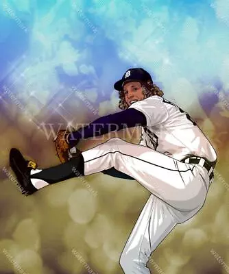 DG187 Mark Fidrych The Bird Detroit Tigers Legkick 8x10 11x14 16x20 Comic Photo • $5.95