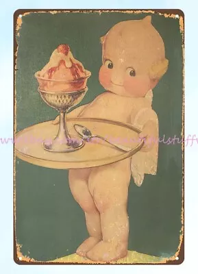 Kewpie Ice Cream Metal Tin Sign Picture Retro Wall Decor • $18.80