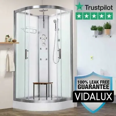 Shower Cabin Enclosure Vidalux Pure 1000 X 1000 Freestanding White Leak Free • £769