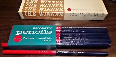 12 VTG A.W Faber The Winner Dual Color Red & Blue Colored Pencils Thin Lead NEW • $14