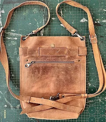 Vintage 1990s Leather Backpack - Medium Size. • $27