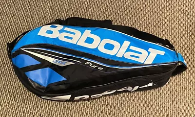 Babolat Pure Drive 6 Pack Tennis Racquet Carry Bag W/ Backpack Straps Black Blue • $39.99