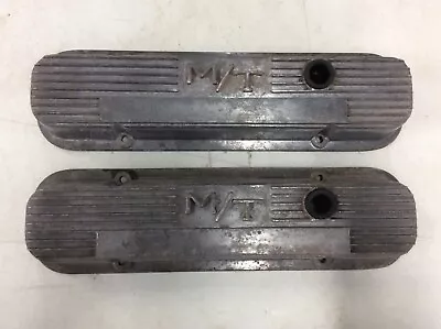 Pair Vintage M/T Aluminum Valve Covers Pontiac 389 400 455 Mickey Thompson • $124.99