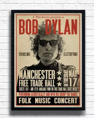 $24.99 • Buy Bob Dylan Concert Print Vintage Music Gig  Decoration Wall Art Print Gift Poster