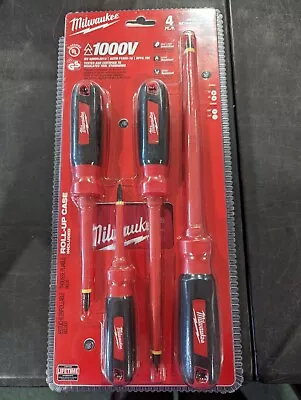 Milwaukee 4pc. 1000V Insulated Screwdriver Set Roll-Up Case Included • $33.99