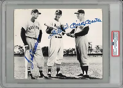 Mickey Mantle Ted Williams Stan Musial Multi Signed 8x10 Psa Dna 84593307 • $1399.95