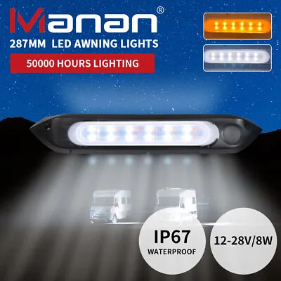 Manan Dual LED Awning Light 12V Amber IP67 Waterproof Caravan Accessories 287mm • $36.99