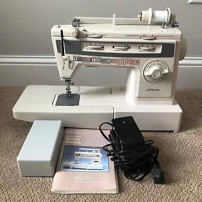 Vintage JC Penny Electric Sewing Machine With Hard Case - Model 7057 • $62.95