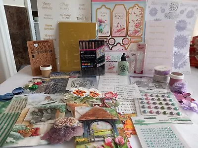 Crafts Cards Decoupage Glitz Craft  Lace  Die Sets Art Pens Rhinestones Bundle • £6