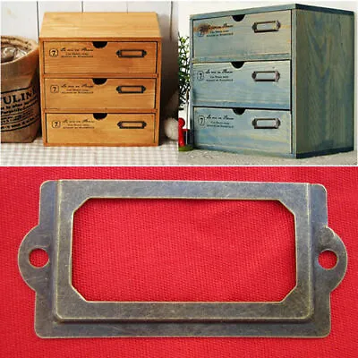 12pcs Metal Label Pull Frame Handle File Name Card Holder Furniture Cabinet Draw • $4.89