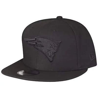 New Era Men's Black New England Patriots Black On Black 9FIFTY Adjustable Hat • $23.01
